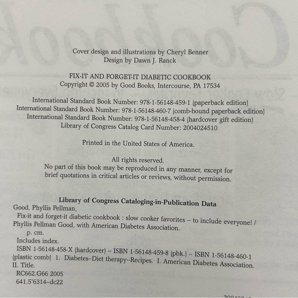 Diabetic Cookbook - Picture 4 of 7